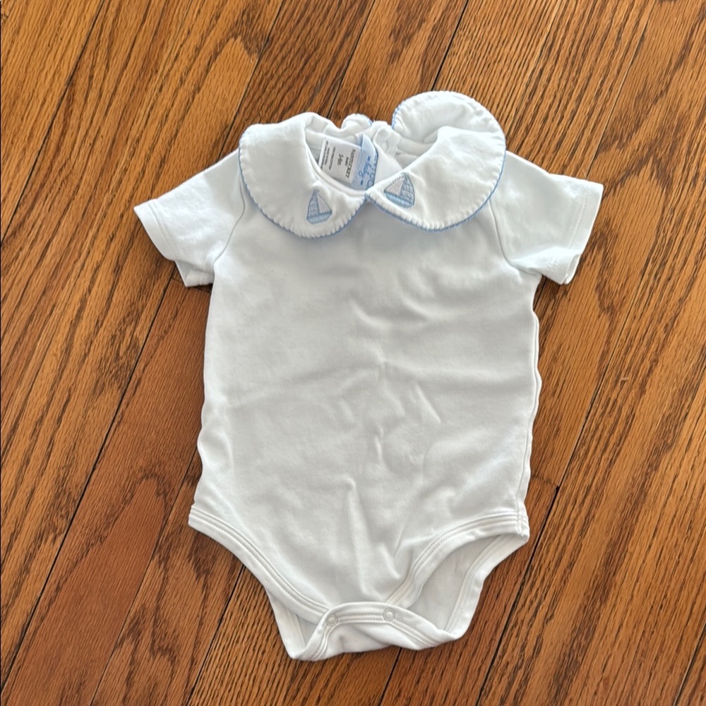 Nantucket Baby embroidered sail boat onesie